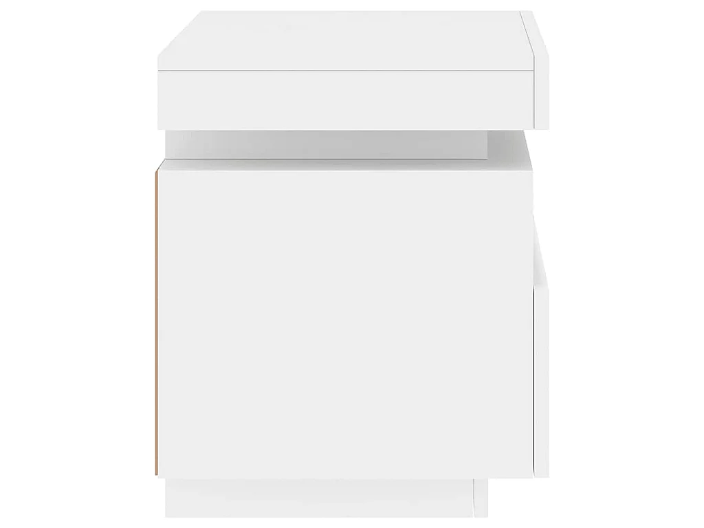 Armoire de chevet avec lumières LED blanc 40x39x48,5 cm