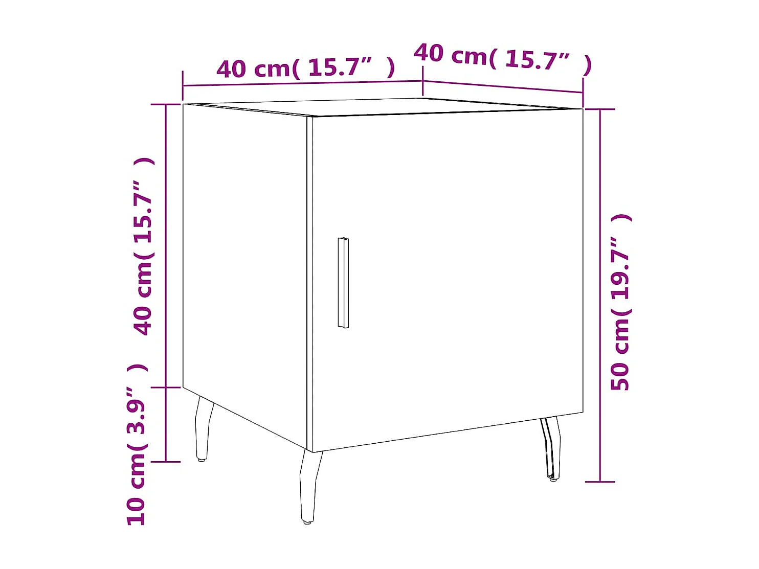 Tables de chevet 2 pcs sonoma gris 40x40x50cm bois d'ingénierie