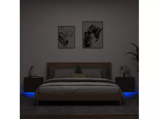 Kauf Unique Wand-Nachttische mit LED-Leuchten 2 Stk. Schwarz