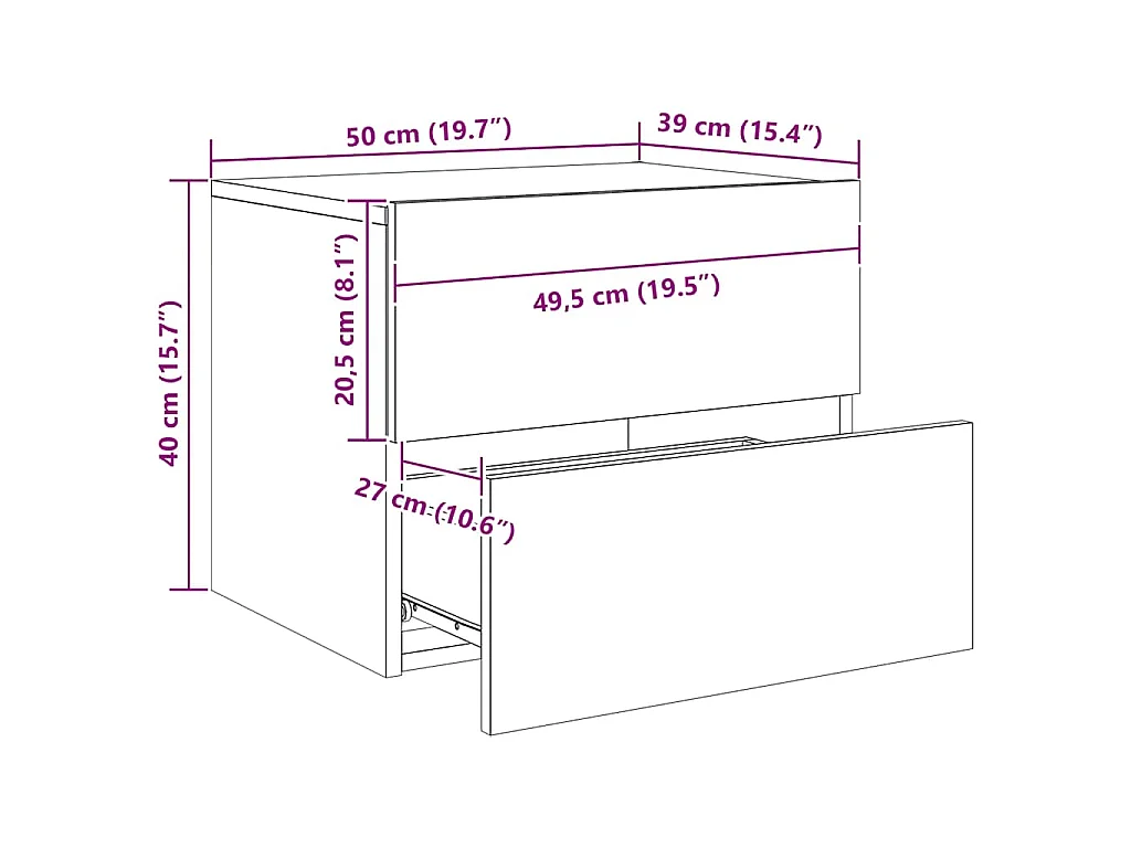 Wand-Nachttische mit LED-Leuchten 2 Stk. Schwarz