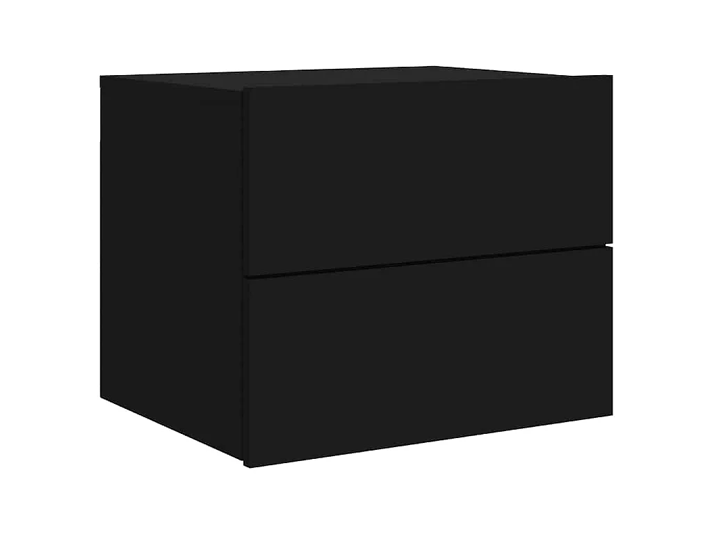 Wand-Nachttische mit LED-Leuchten 2 Stk. Schwarz