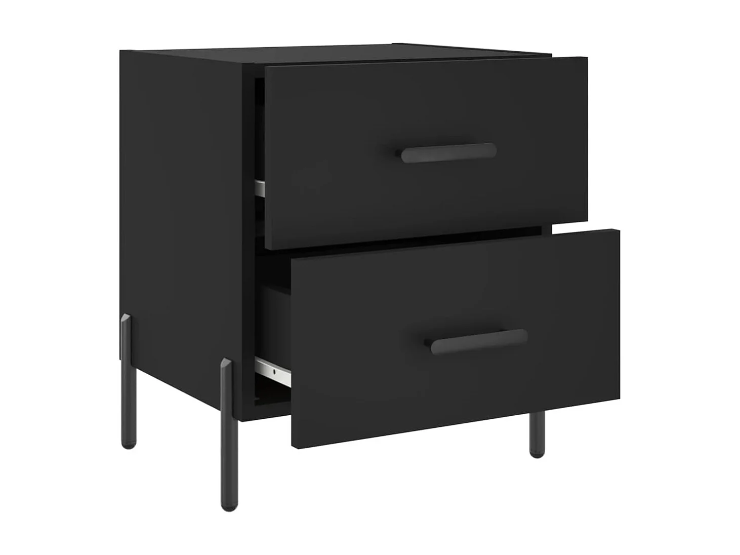 Tables de chevet 2 pcs noir 40x35x47,5 cm bois d’ingénierie