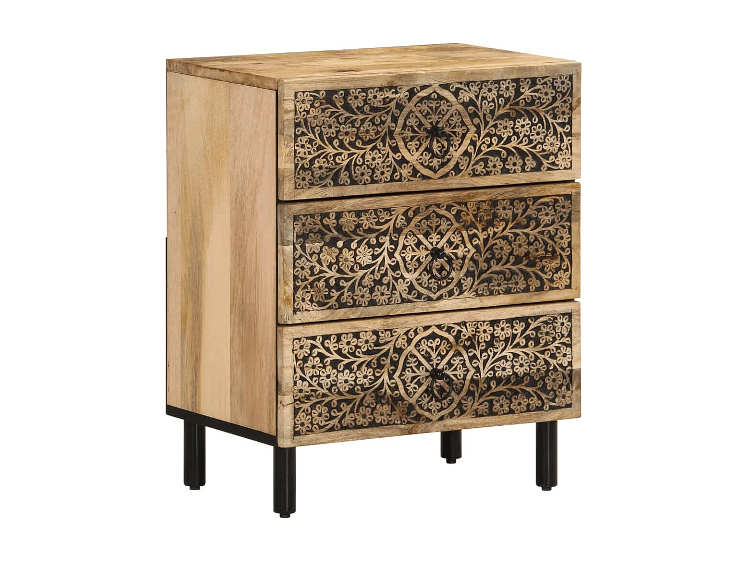 Nachttisch 50x33x60 cm Massivholz Mango