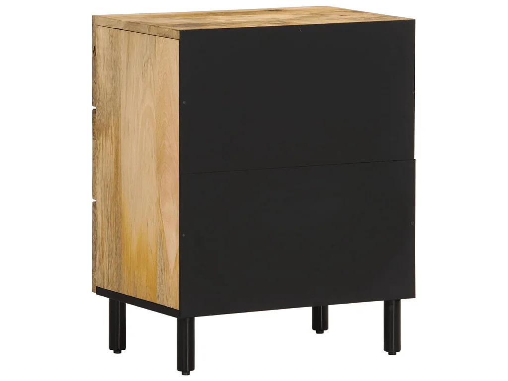 Mesita de noche madera maciza de mango 50x33x60 cm