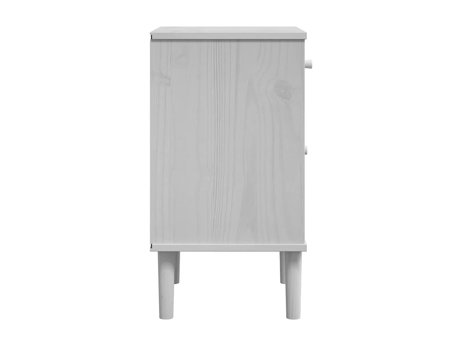 Comodino SENJA Aspetto Rattan Bianco 40x35x65 cm in Legno Pino