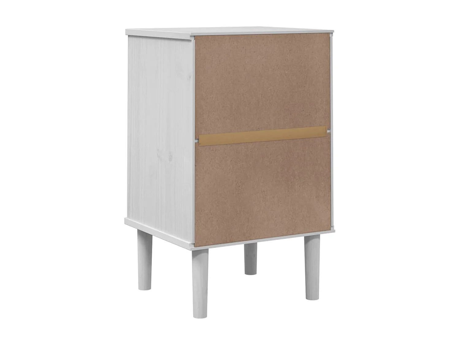 Comodino SENJA Aspetto Rattan Bianco 40x35x65 cm in Legno Pino