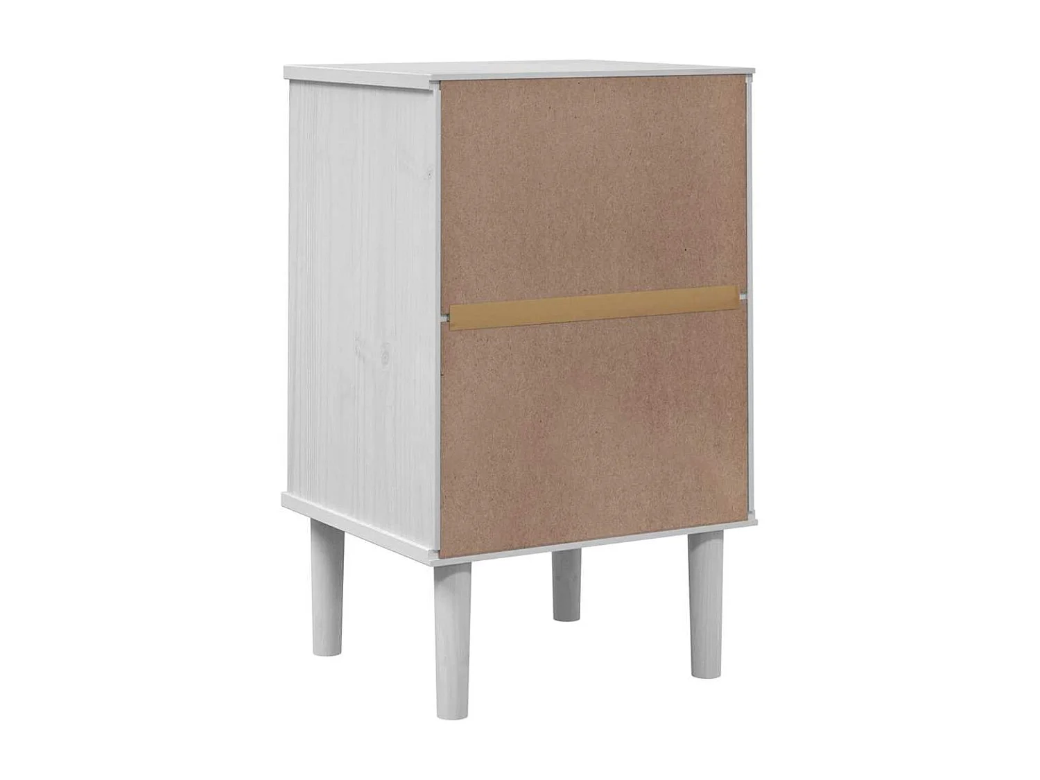 Table de chevet SENJA aspect de rotin blanc bois de pin massif