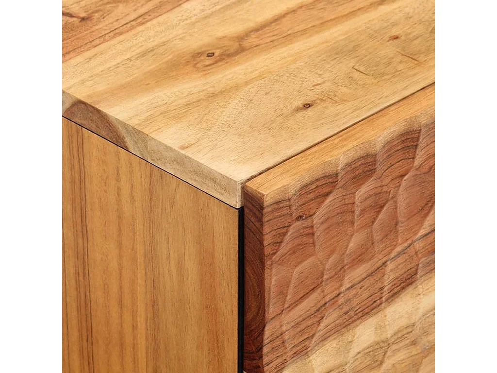 Comodino 40x33x46 cm in Legno Massello di Acacia