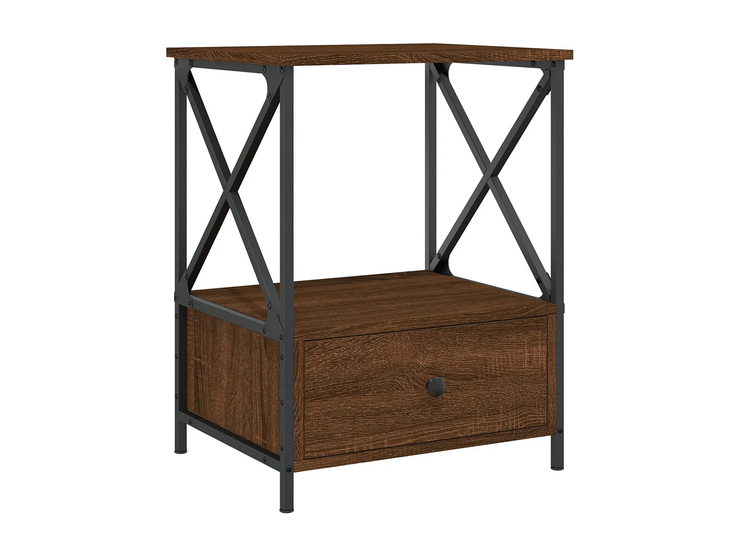 Table de chevet chêne marron 50x41x65 cm bois d'ingénierie
