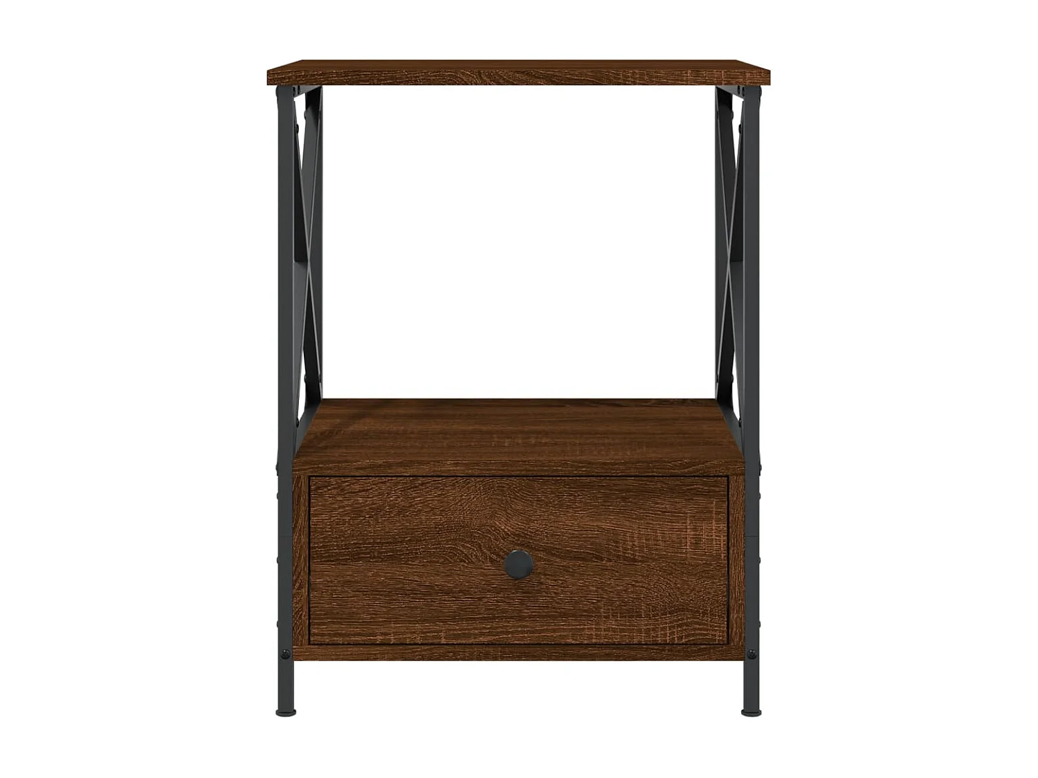 Table de chevet chêne marron 50x41x65 cm bois d'ingénierie