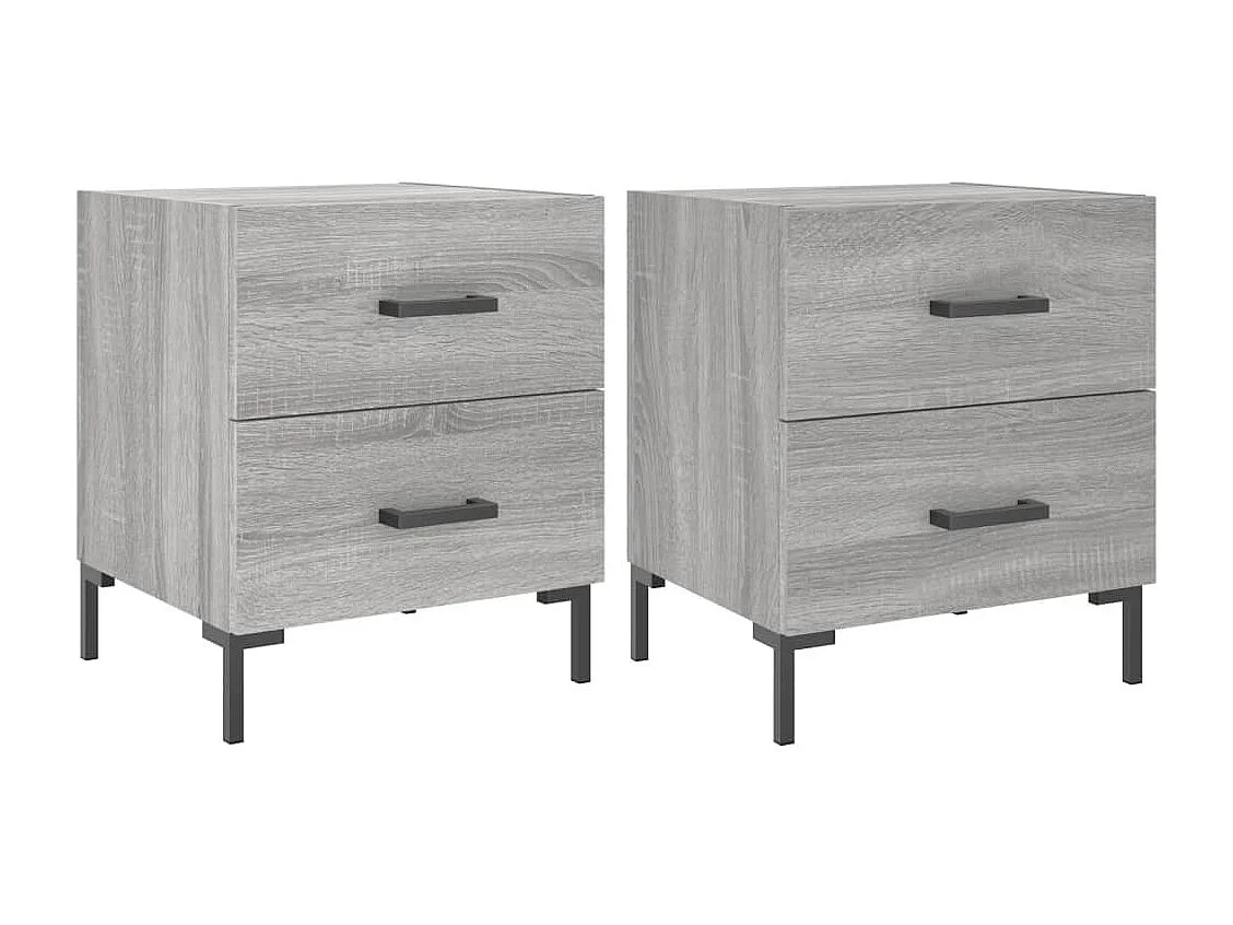 Tables de chevet 2 pcs sonoma gris 40x35x47,5 cm