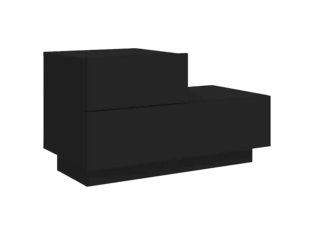 Table de chevet avec lumières LED noir 70x36x40,5 cm