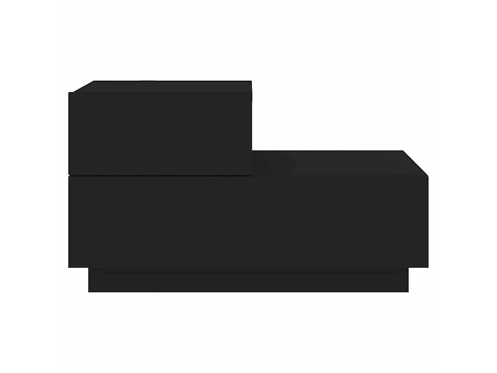 Table de chevet avec lumières LED noir 70x36x40,5 cm