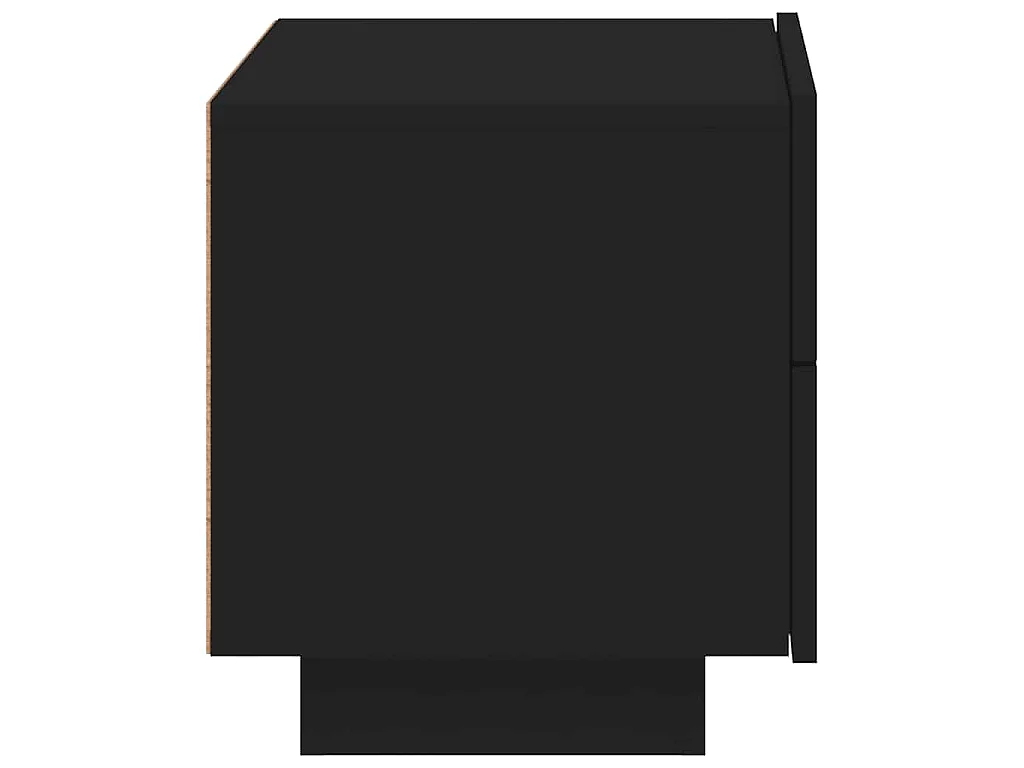 Table de chevet avec lumières LED noir 70x36x40,5 cm