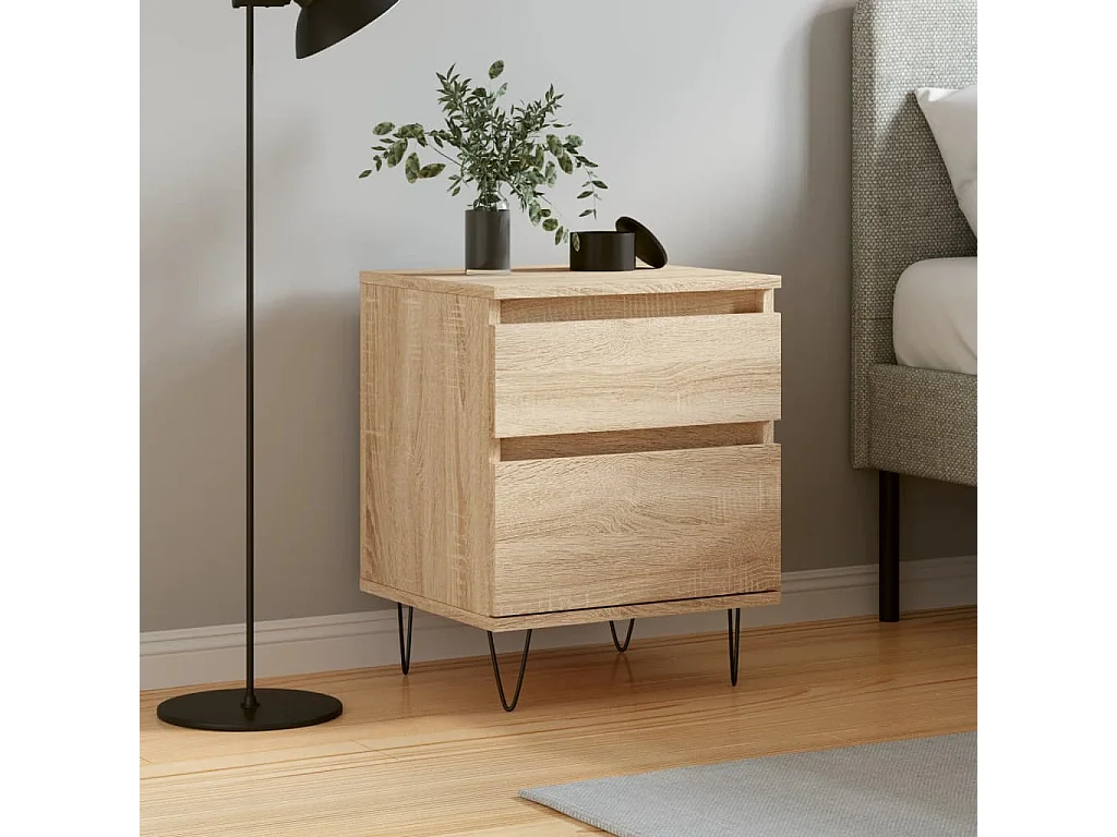 Table de chevet chêne sonoma 40x35x50 cm bois d’ingénierie