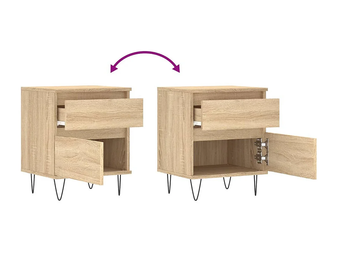 Table de chevet chêne sonoma 40x35x50 cm bois d’ingénierie