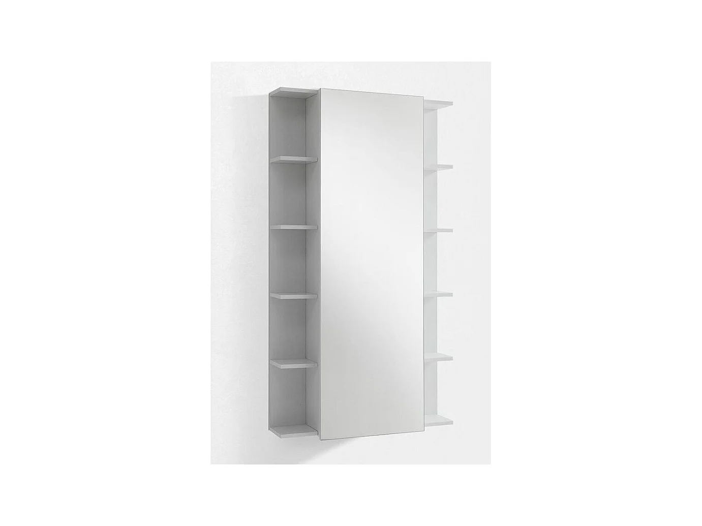 Meuble à chaussures suspendu 1 porte avec miroir bois mélaminé blanc Fée