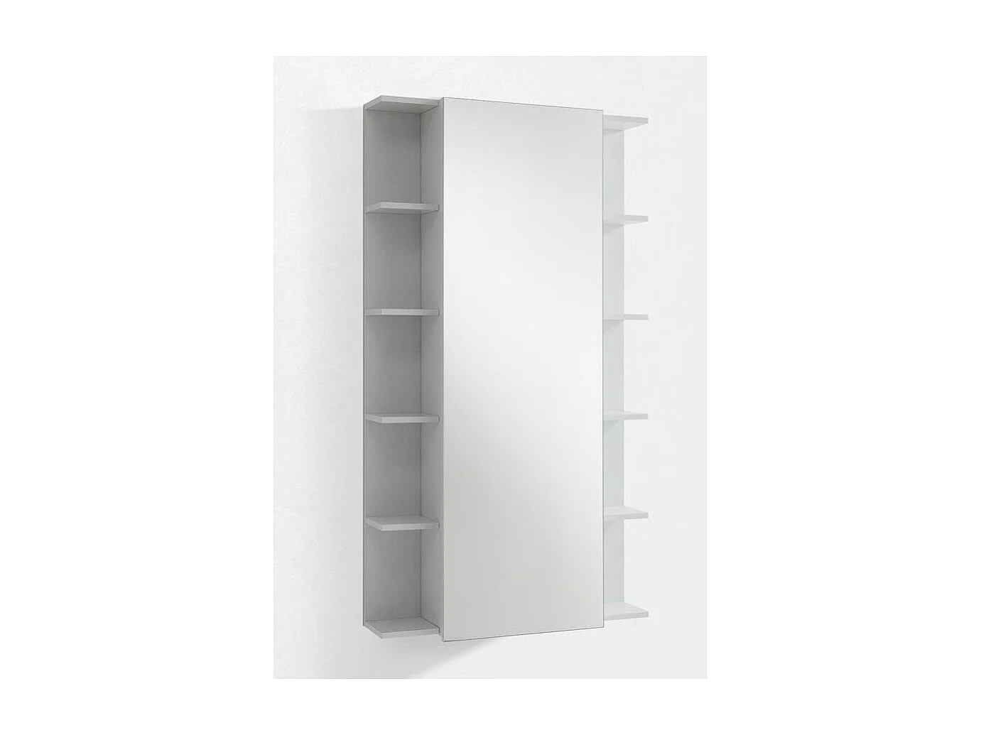 Meuble à chaussures suspendu 1 porte avec miroir bois mélaminé blanc Fée