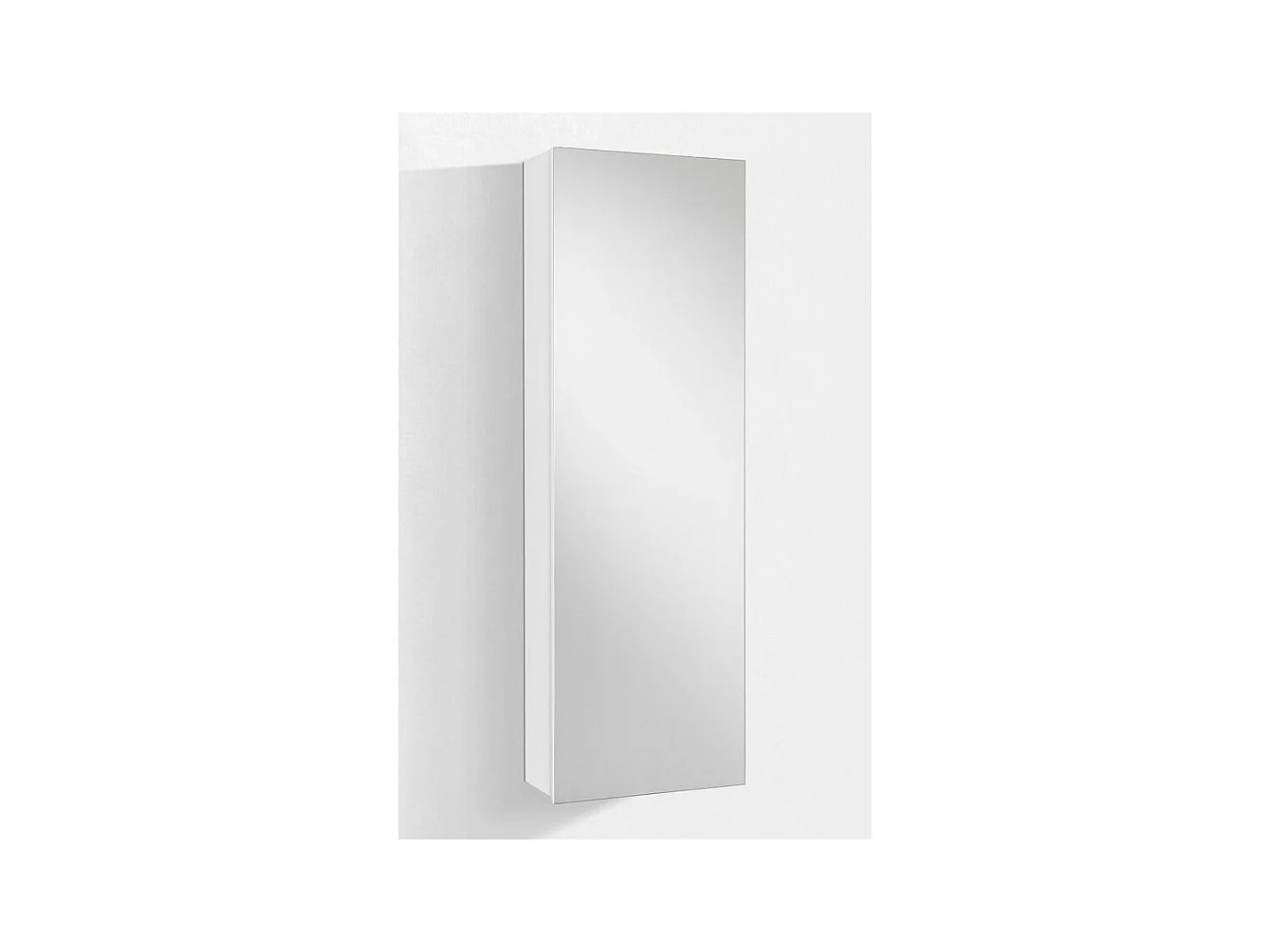 Meuble à chaussures suspendu 1 porte avec miroir mélaminé blanc Frem