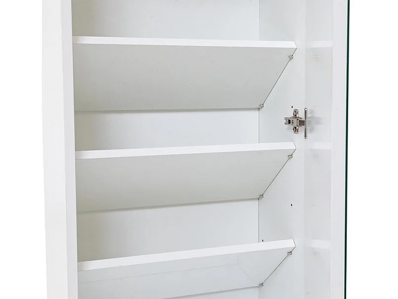 Meuble à chaussures suspendu 1 porte avec miroir mélaminé blanc Frem