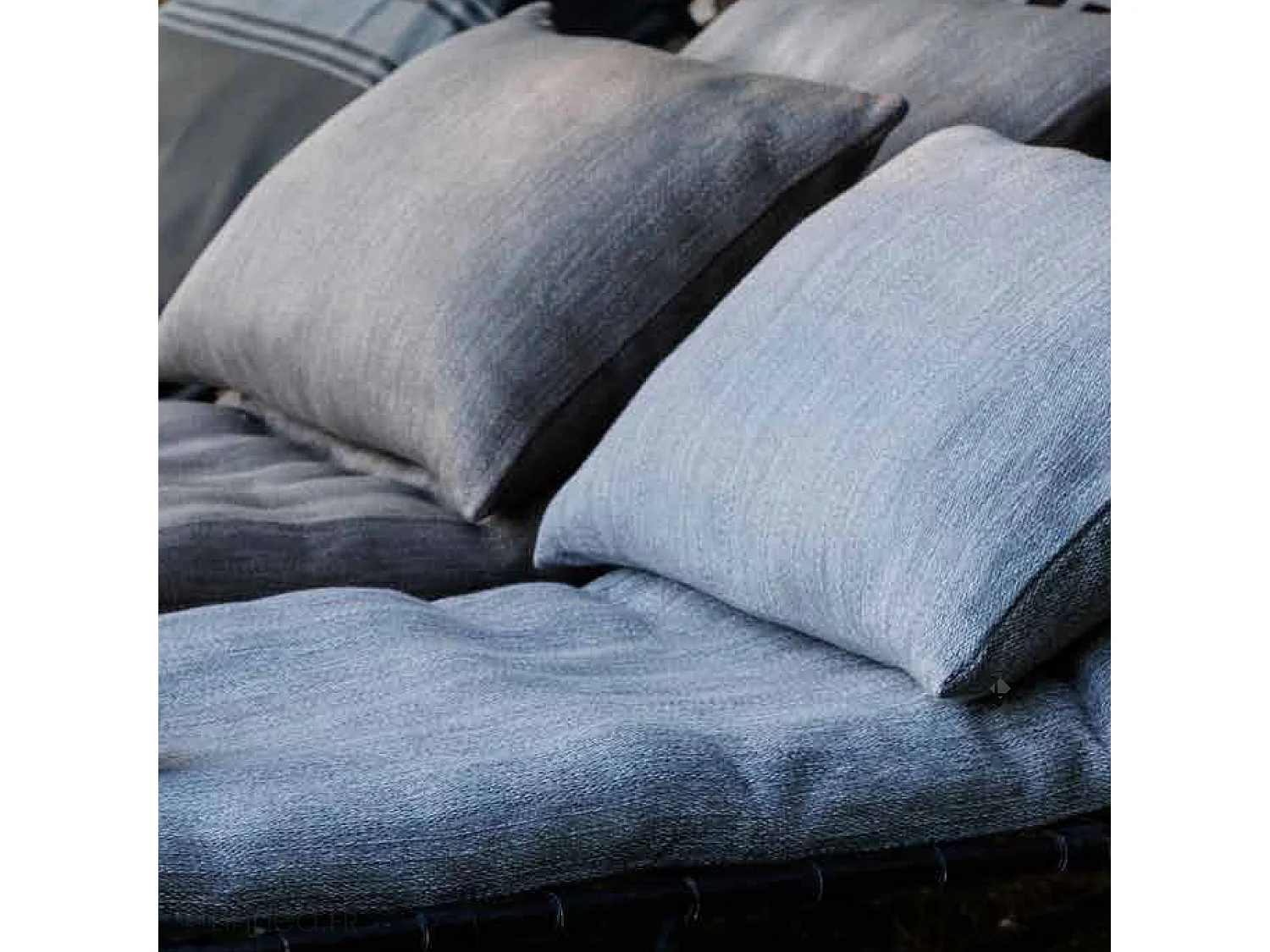 Housse de coussin 40x60 cm collection SYRACUSE tissu Oléfine gris lin