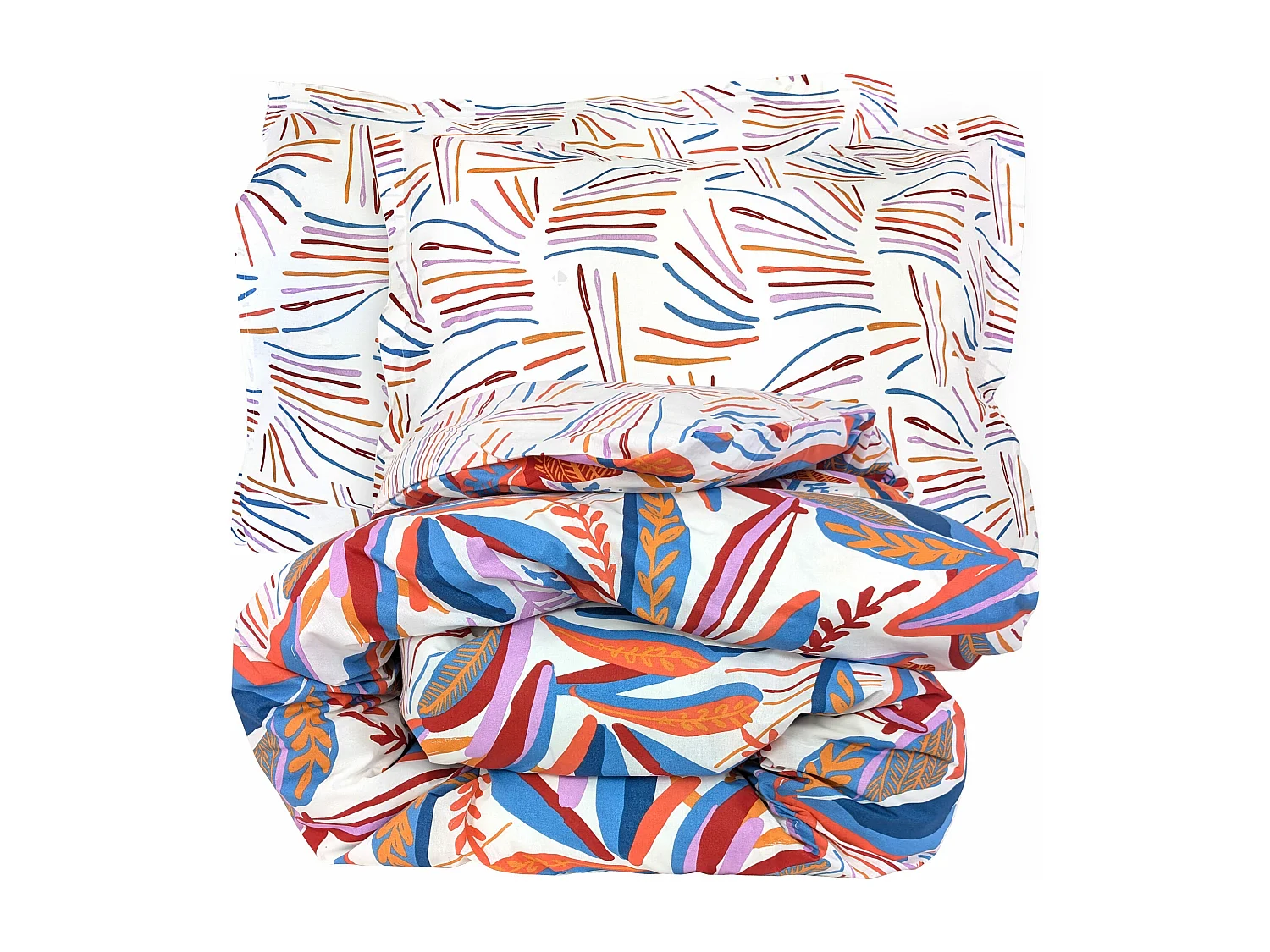 Parure 140x200 cm 50x70 cm coton PERROQUET multicolore Salsa 2 pièces