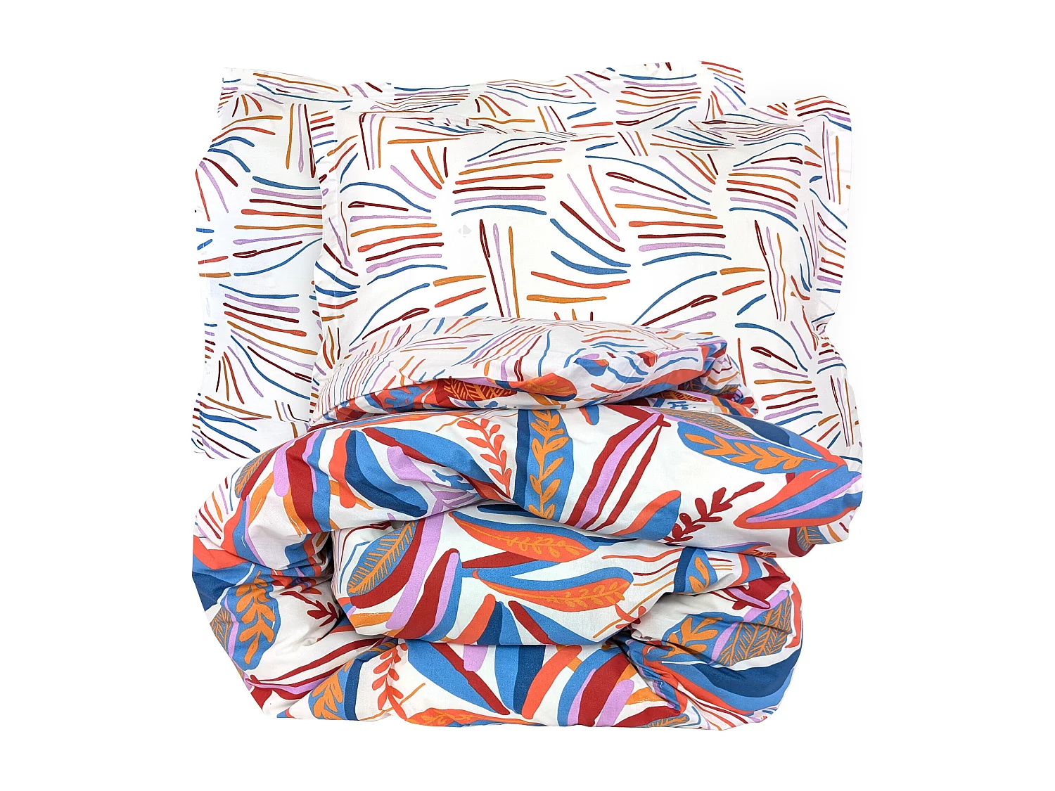 Parure 140x200 cm 50x70 cm coton PERROQUET multicolore Salsa 2 pièces