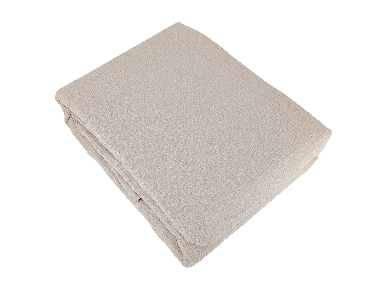 Parure de lit 260x240 cm double gaze de coton GAZGAZ beige Galet