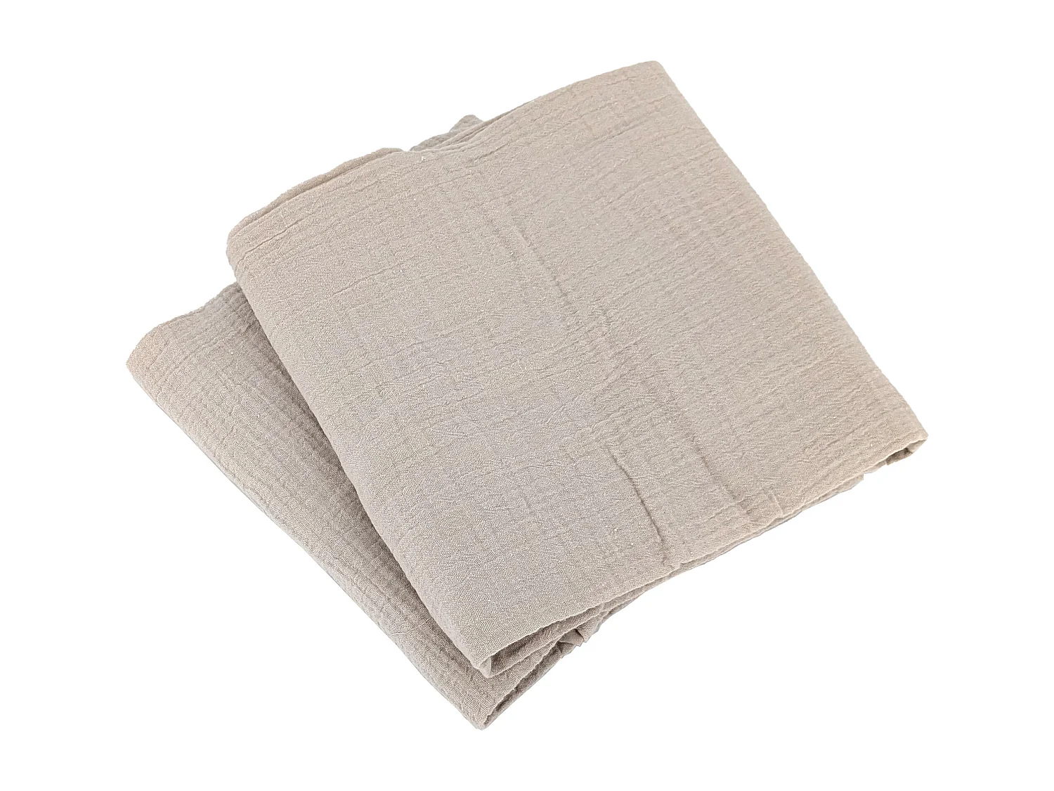 Parure de lit 260x240 cm double gaze de coton GAZGAZ beige Galet