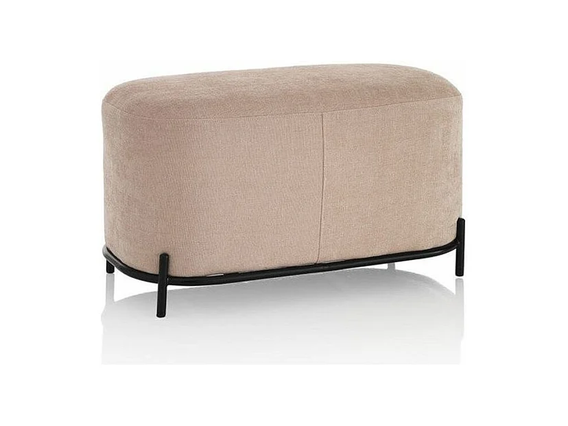 Banquette tissu rose et pieds métal noir Tivany L 82cm