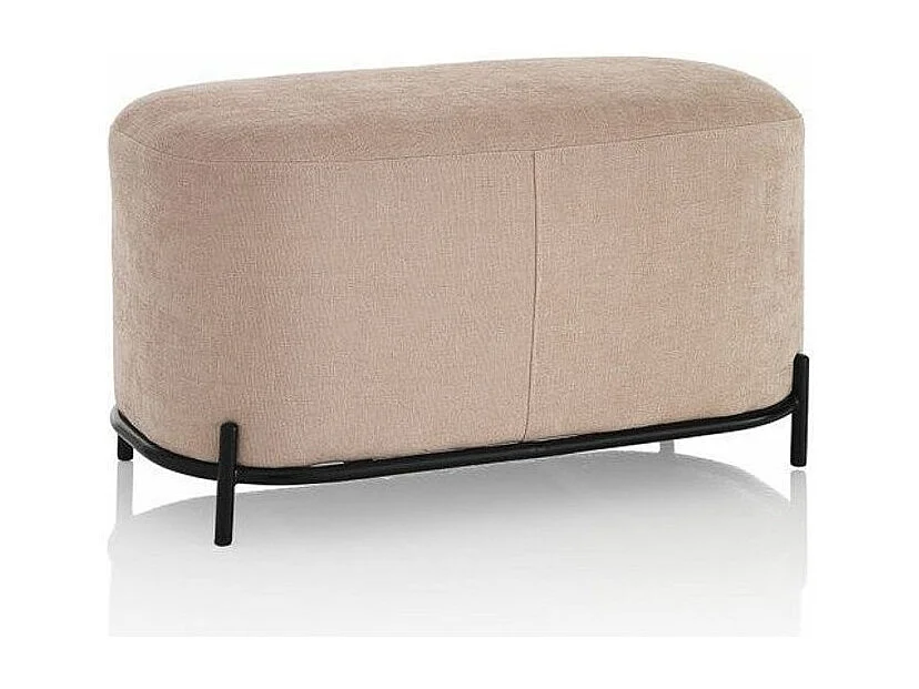 Banquette tissu rose et pieds métal noir Tivany L 82cm