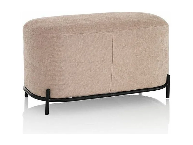 Banquette tissu rose et pieds métal noir Tivany L 82cm