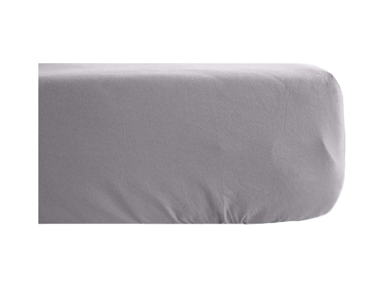 Drap housse en lin lavé froissé 160x200 cm SONATE gris Cendre