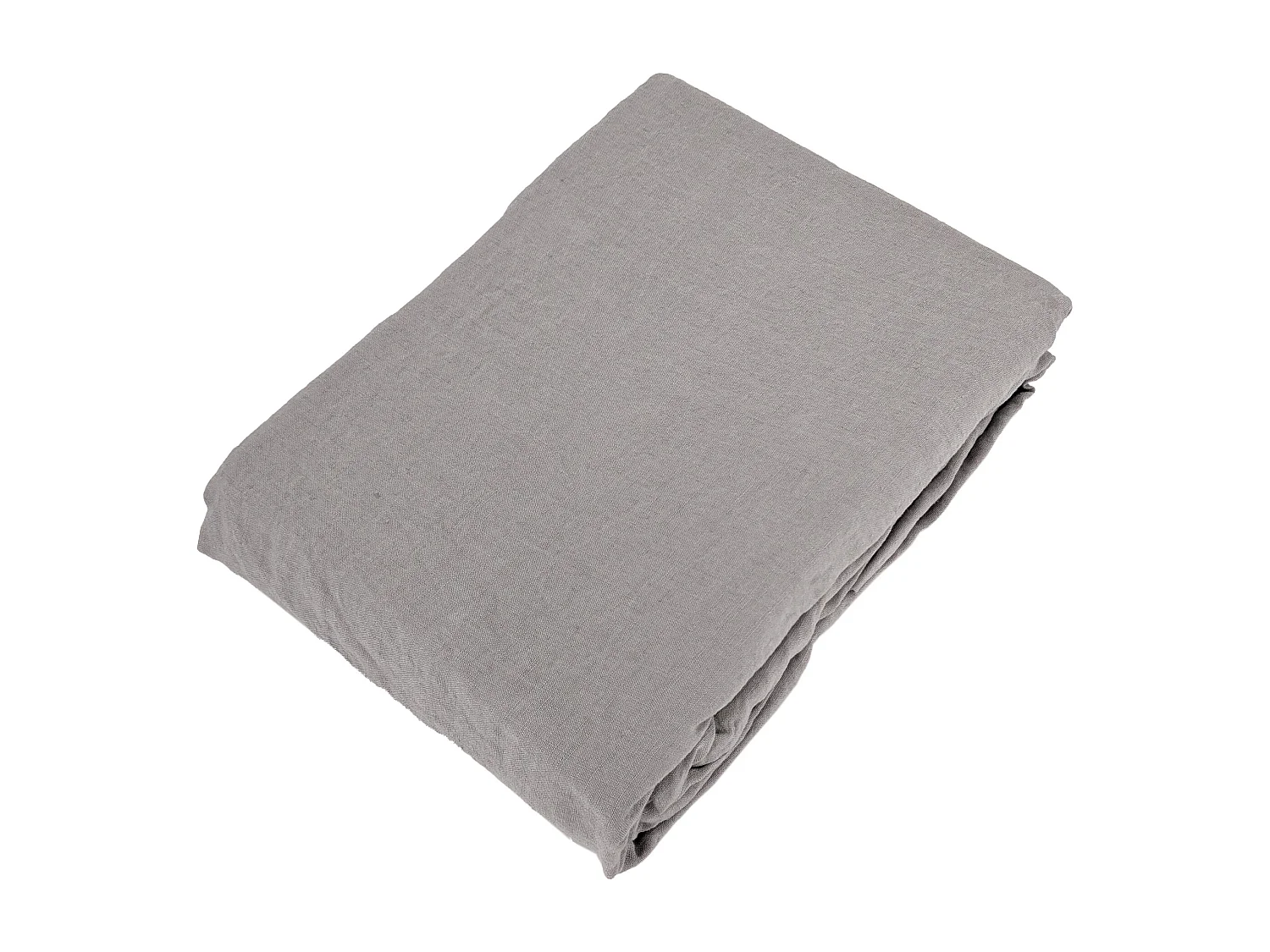 Drap housse en lin lavé froissé 160x200 cm SONATE gris Cendre
