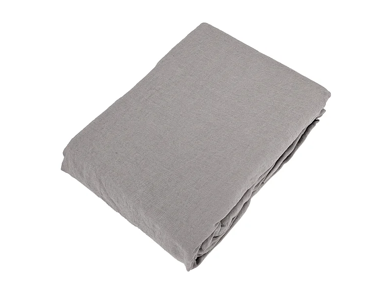 Drap housse en lin lavé froissé 160x200 cm SONATE gris Cendre