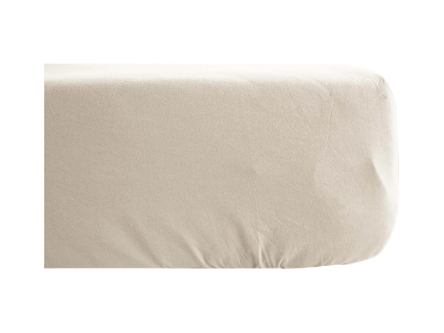 Drap housse en lin lavé froissé 90x190 cm SONATE écru Ficelle