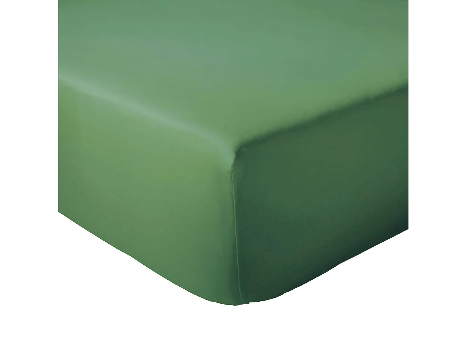 Drap housse 160x200 cm bonnet 30 coton ÉVASION Vert fougère