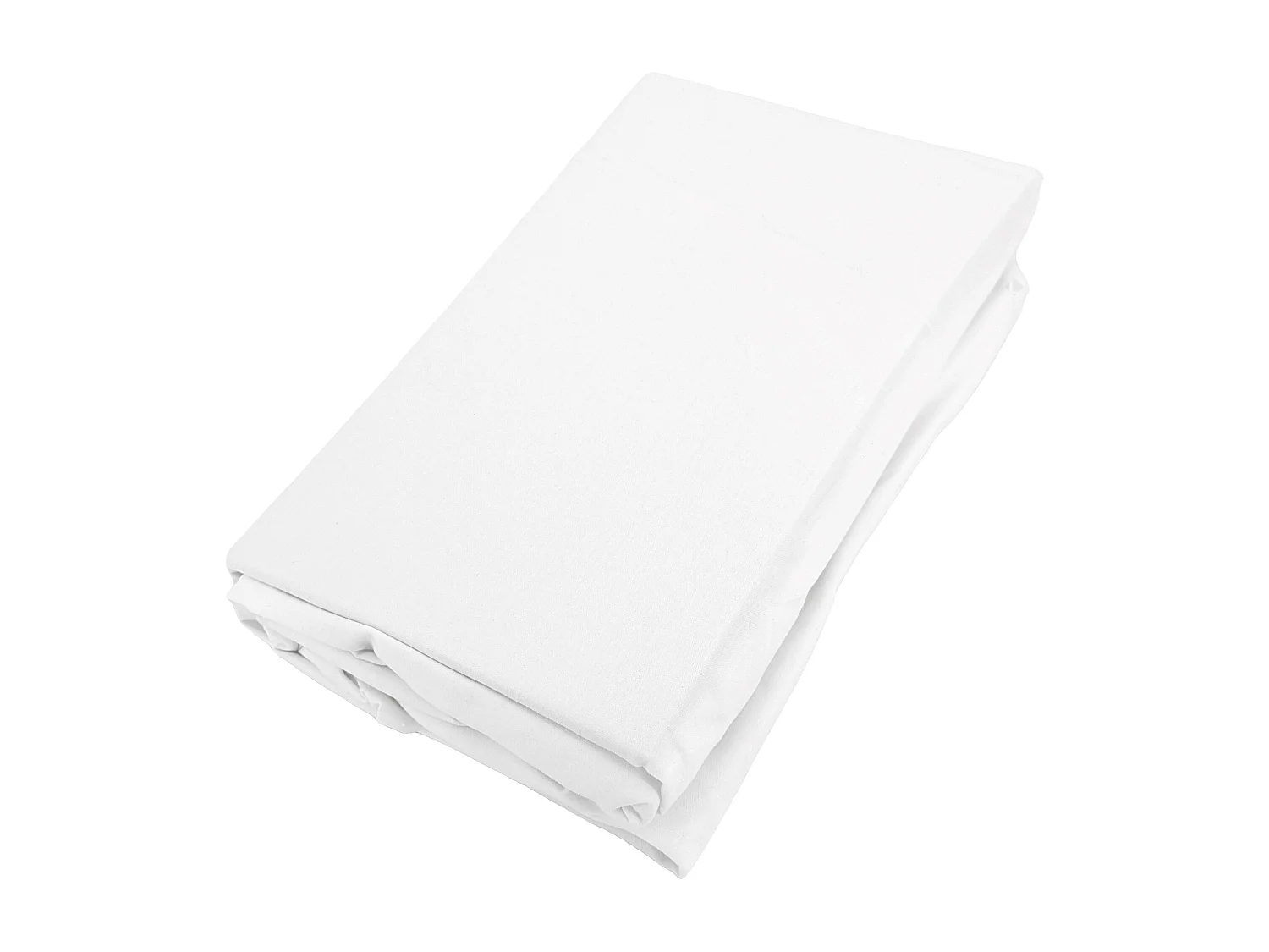 Drap housse uni 90x200 cm bonnet 35 cm percale de coton MANOIR blanc Neige