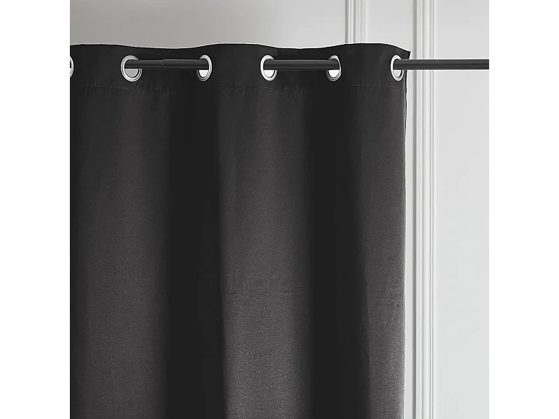 Rideau thermique isolant polyester et aluminium SMOOTH 135x240 cm noir