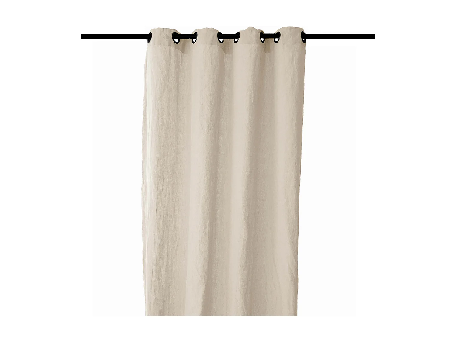 Rideau 140x280 cm voile lin lavé-froissé SONATE DECO gris Ficelle