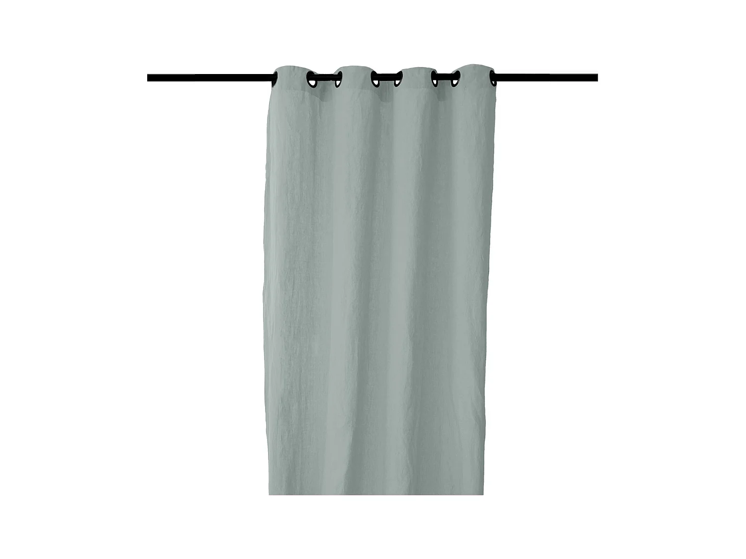 Rideau 8 œillets 140x280 cm OPERA DECO 50% lin et 50% coton vert lichen