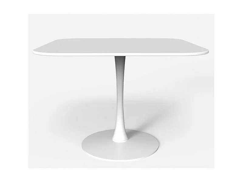 Table carrée blanc mat Tulipa 80cm