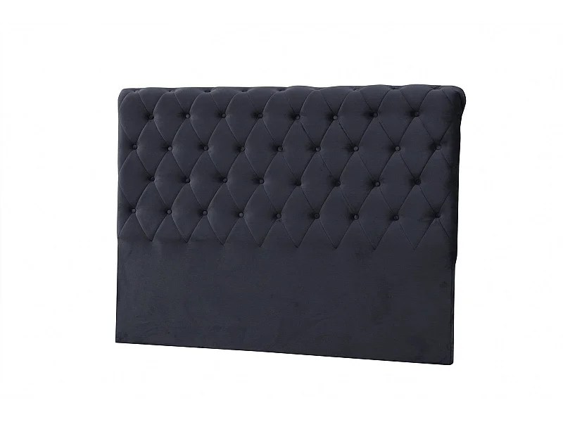 Tête de lit capitonné Gauto L90cm Velours Antracite