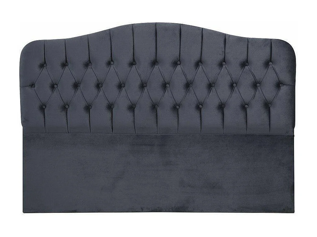 Tête de lit capitonné Gectuna L140cm Velours Anthracite