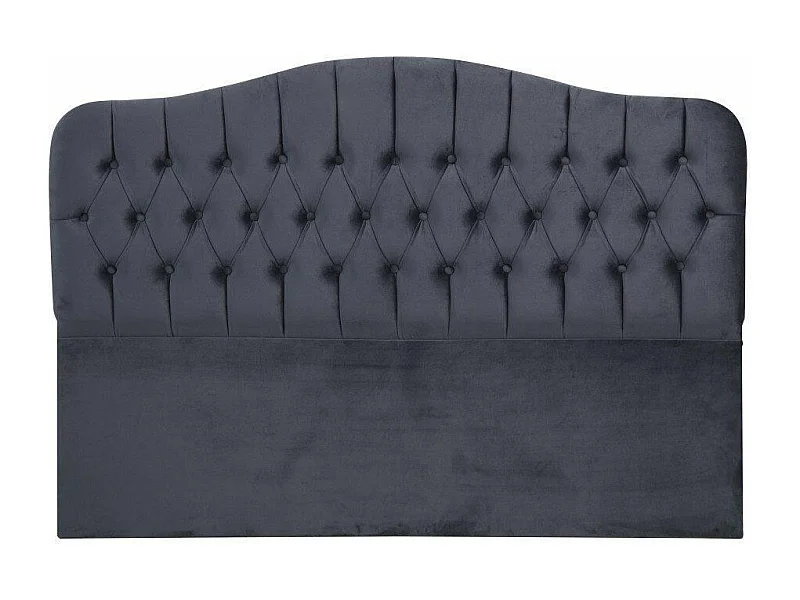 Tête de lit capitonné Gectuna L140cm Velours Anthracite