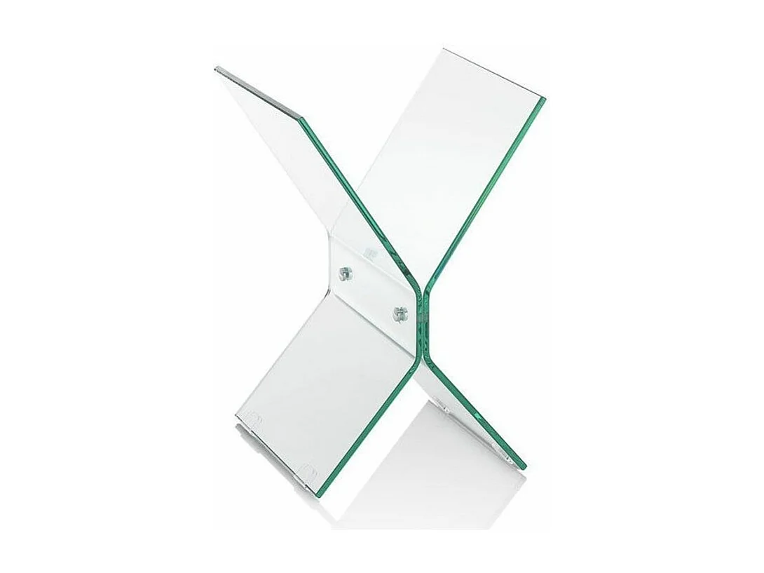 Bijzettafel met transparant glazen tijdschriftenhouder Kera