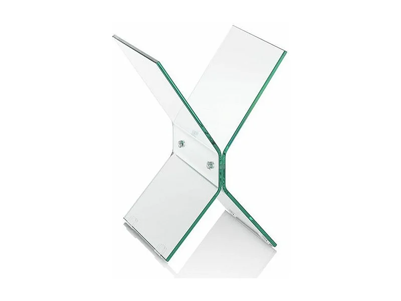 Table d'appoint avec porte-magazine verre transparent Kera