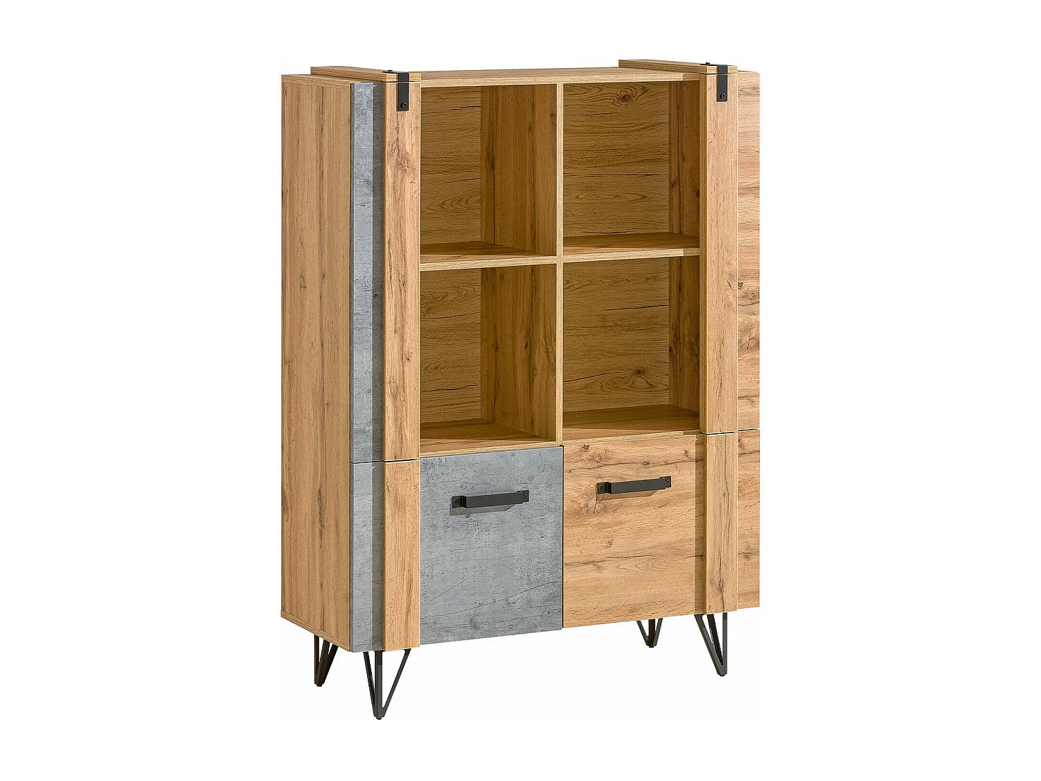 Étagère Domdele 103, Avec des portes, Stratifié, Le nombre de portes: 2, 137x90x42cm