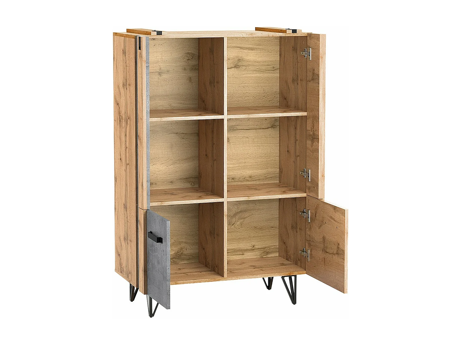 Étagère Domdele 103, Avec des portes, Stratifié, Le nombre de portes: 2, 137x90x42cm