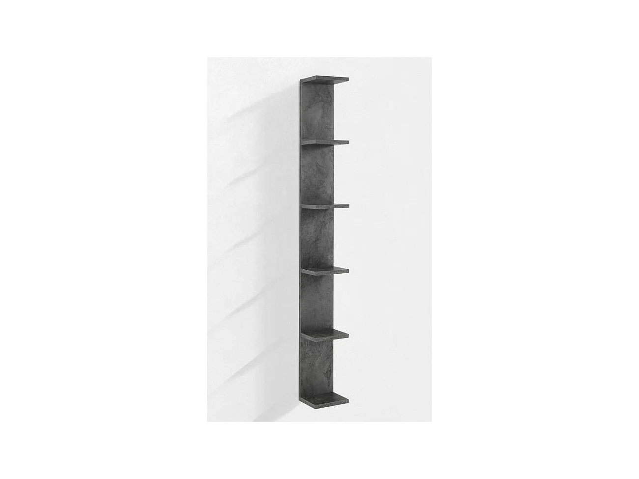 Étagère murale 5 niveaux mélaminé gris Lobis